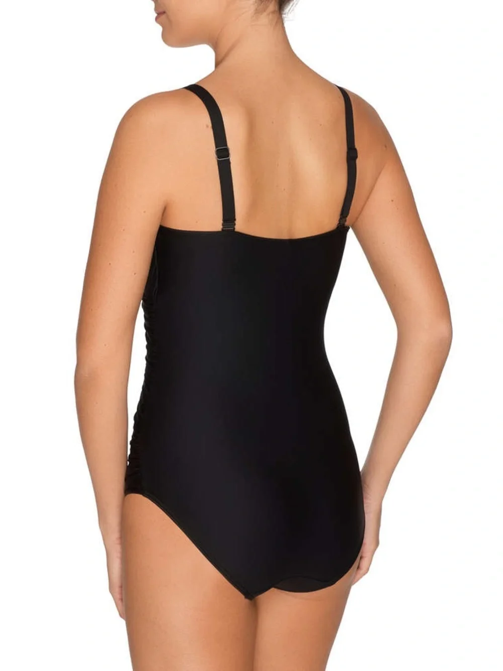 PRIMA DONNA Cocktail Asymmetric Shirred Black Swimsuit EU 80F